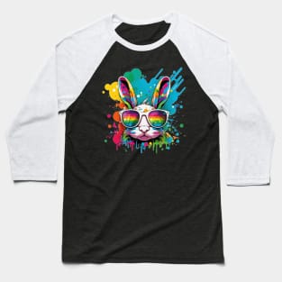 A Rabbit with a Unique Look with glasses Baseball T-Shirt